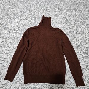 Club Monaco Rich Brown/Orange Turtleneck Sweater